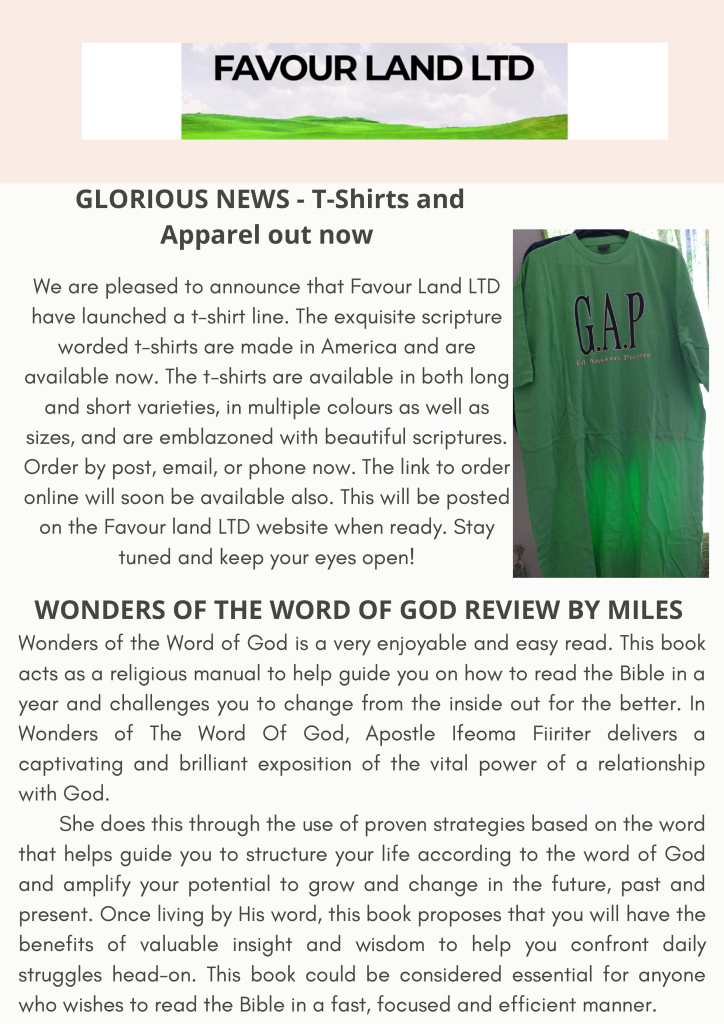 #9 Favour land Weekly Newsletter -3